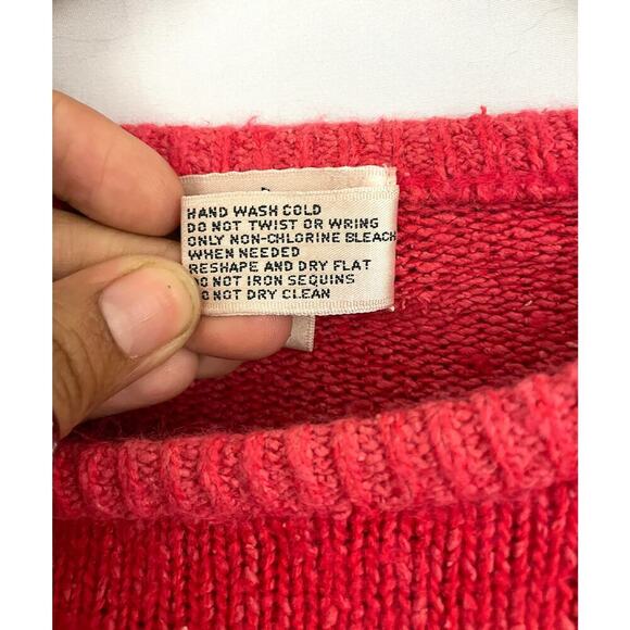 VTG Carducci Silk Angora Sequin Pullover Sweater MEDIUM 1980's Beaded Pink - Picture 11 of 13